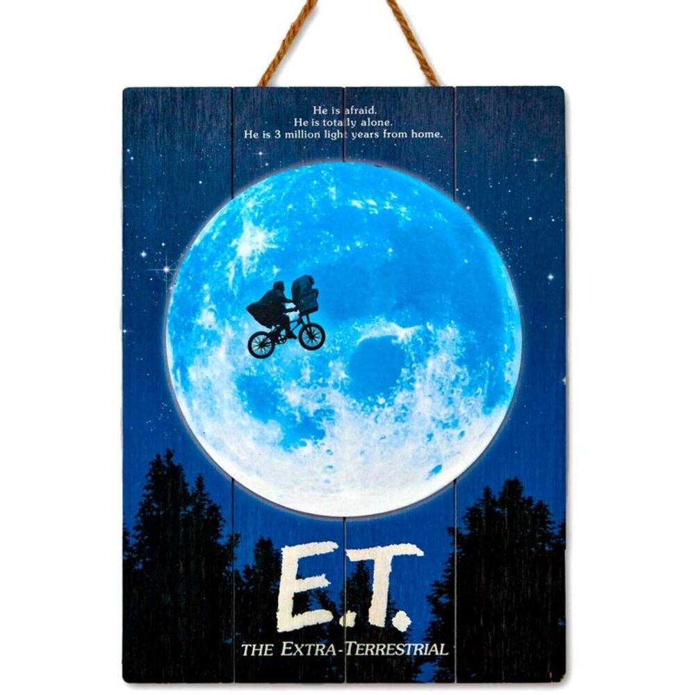 E.T. The Extra-Terrestrial - Woodart 3D - Moon 12"x16" Hanging Sign